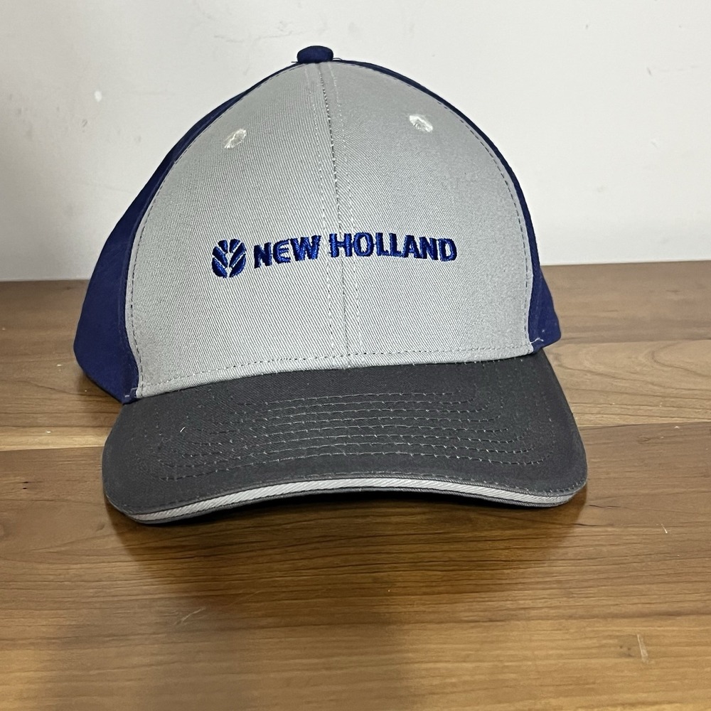 New Holland Burnips Equipment Blue& Gray SnapBack Baseball Hat Cap